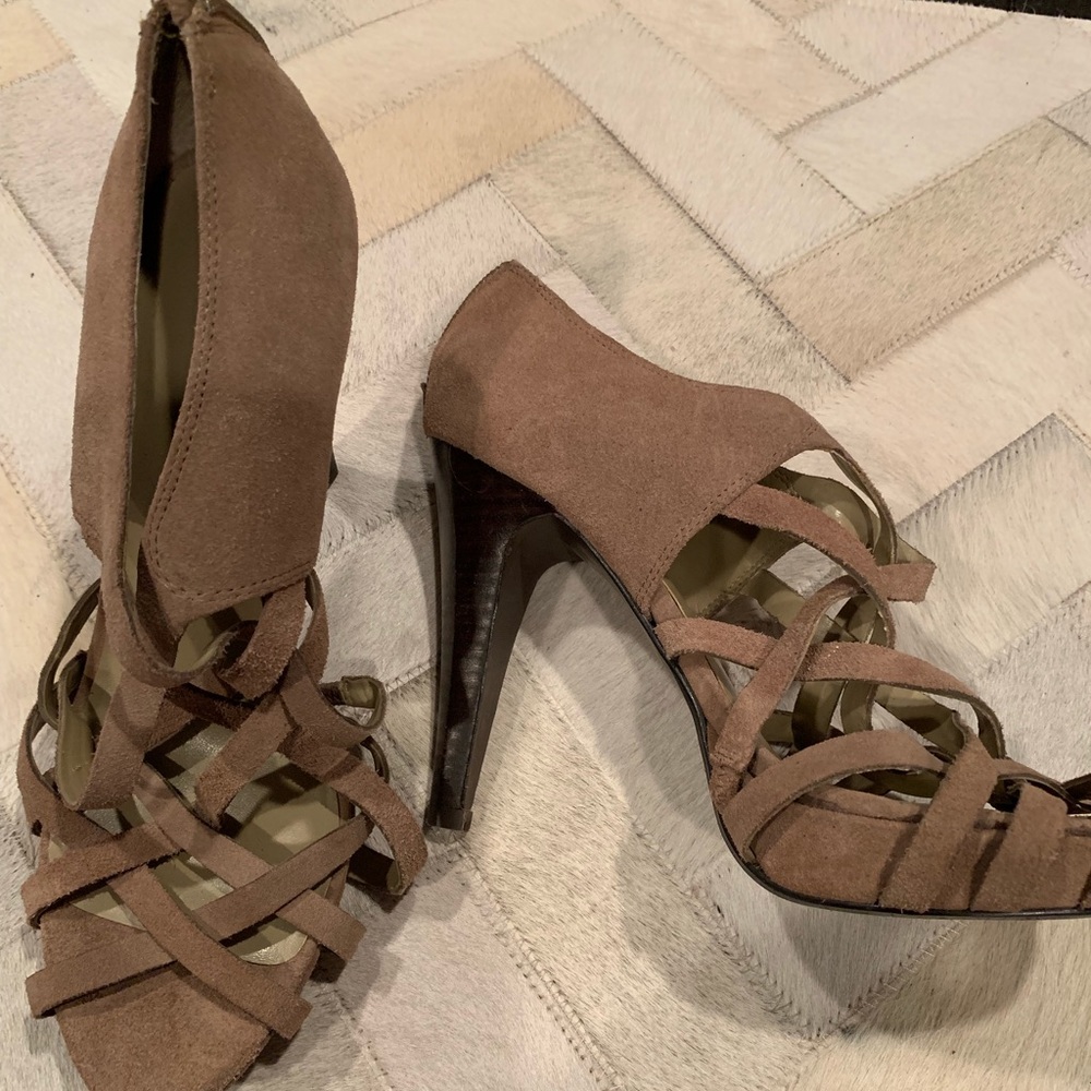 Suede strappy heels